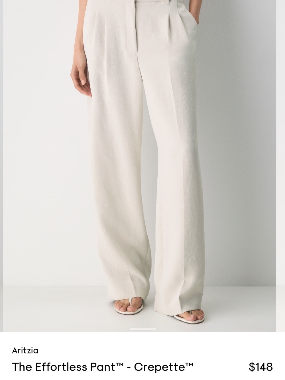 Aritzia The Effortless Pant™ in Crepette White (Petite)